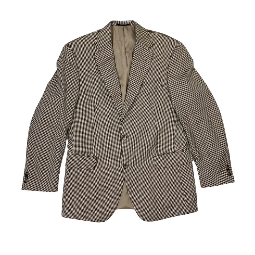 Hart Schaffner Marx Blazer 40D Brown Checkā Wool Classic Tailored